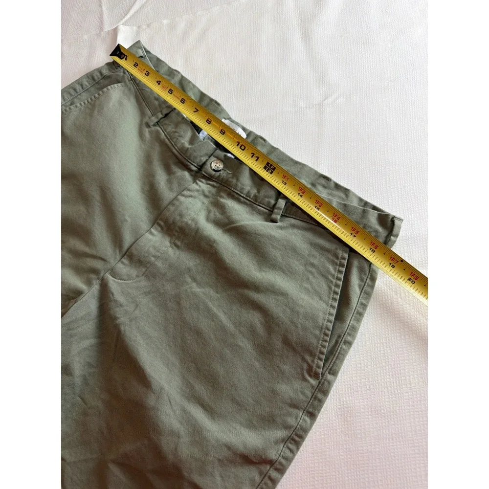 Peter Millar Mens 38 Sage Green Pima Cotton‎ Stretch Chino Shorts 8 Inch Inseam